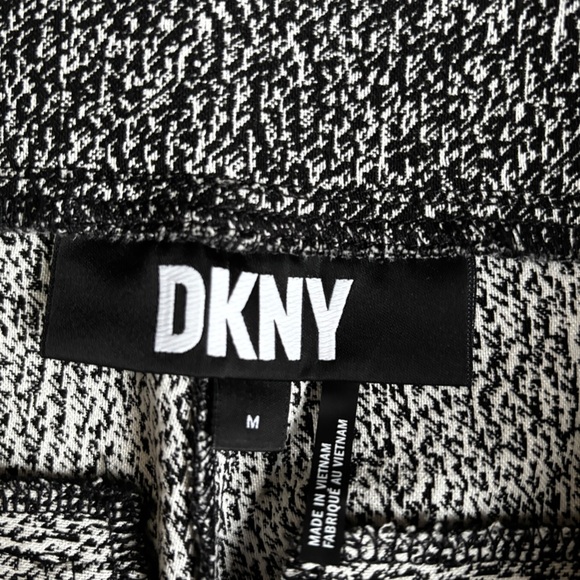 NWT DKNY Stretch Slim Pull On Dress Work Pants Black White Sz Medium - Picture 5 of 10